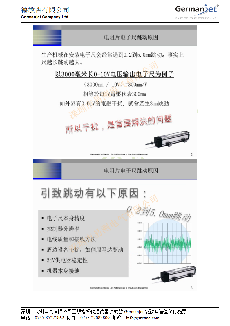 德敏哲Germanjet磁致伸縮位移傳感器現(xiàn)場解決客戶長行程跳動案列